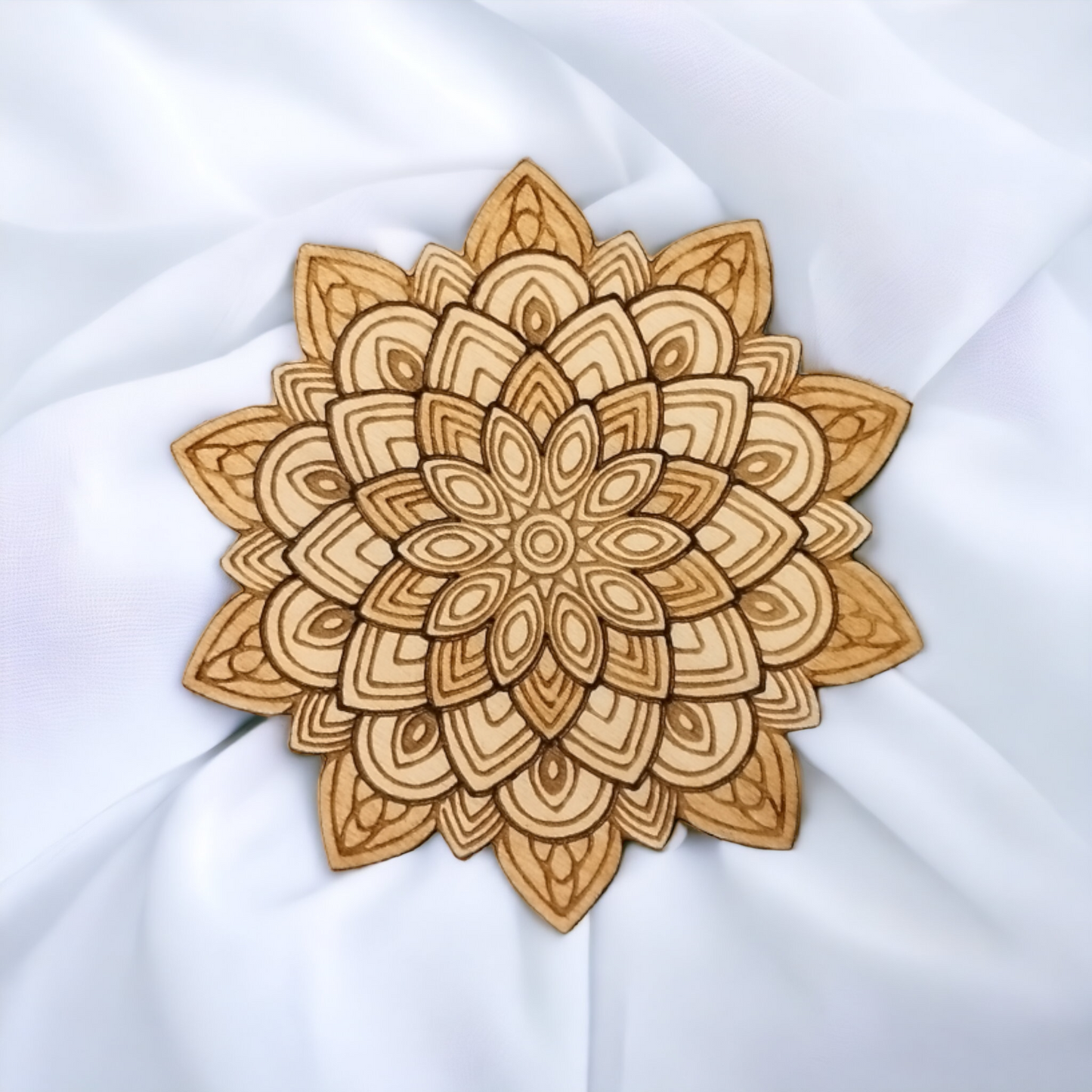 Set of 4 Mandala Wooden Coasters - Handmade Gift - Housewarming - Wood Kitchenware